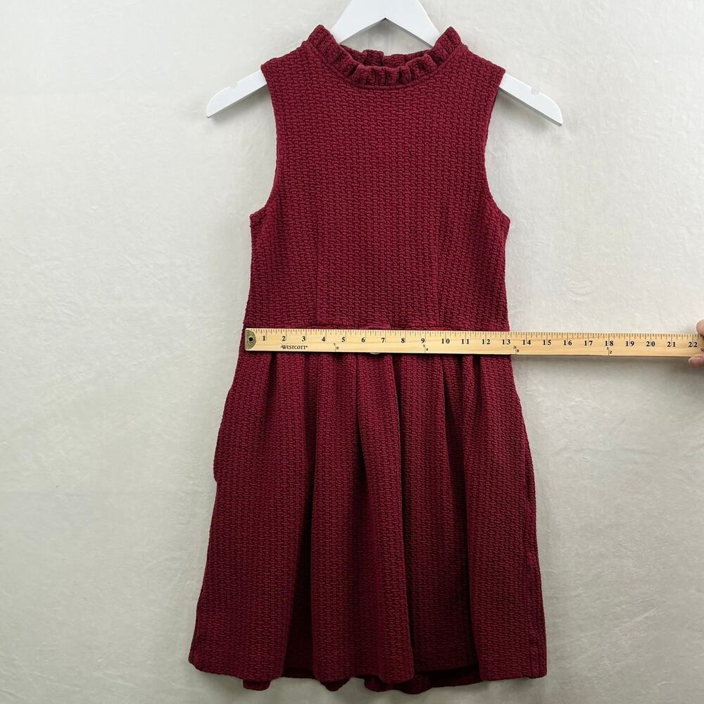 Anthropologie Ganni Burgundy Pinnacle Pleated Sleeveless Fit & Flare Dress  XS - Picture 8 of 15
